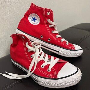 Red Converse High Tops - Size 3 Big Kids